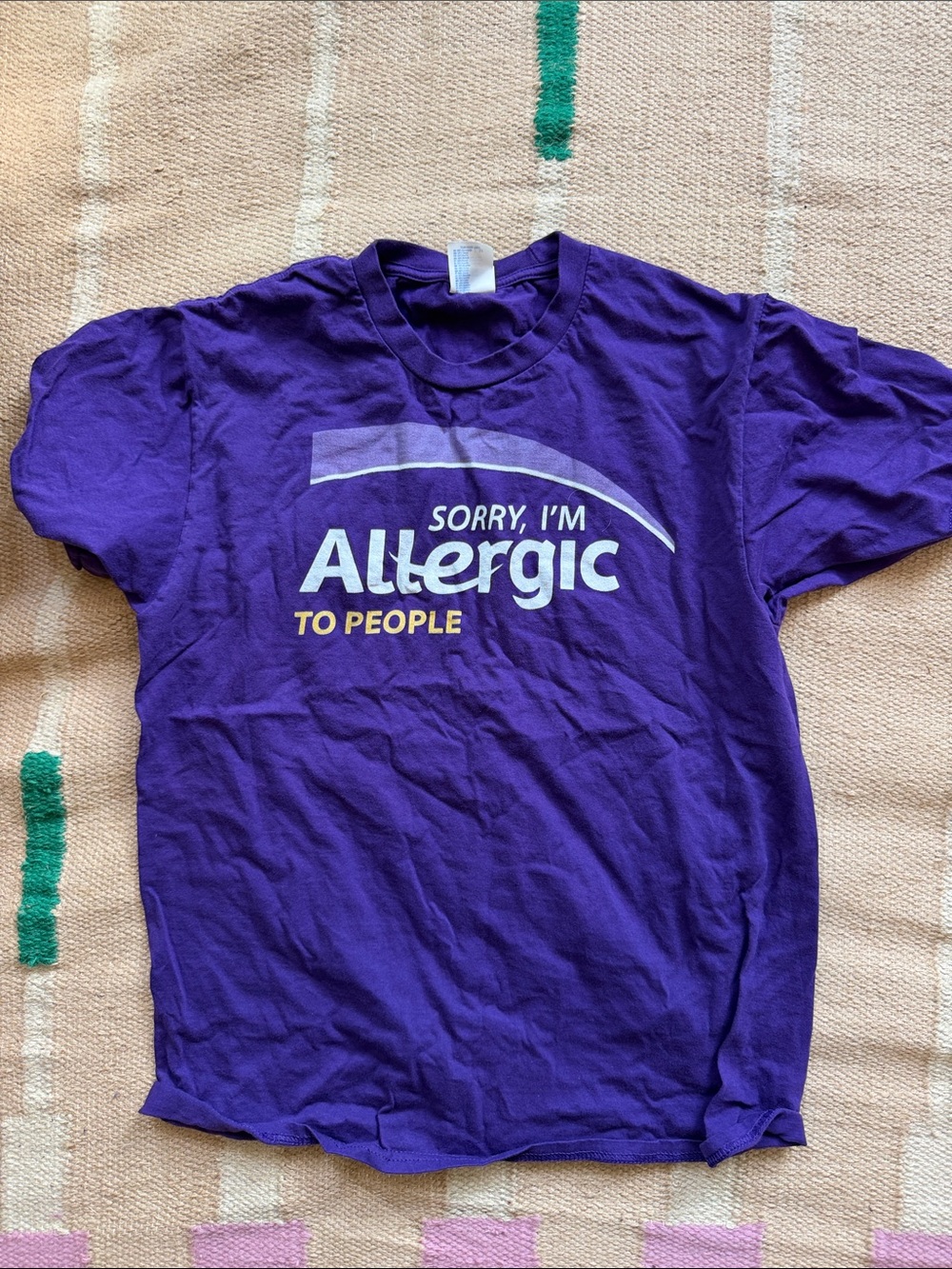 Purple Graphic Tee "Sorry, I'm Allergic to People"